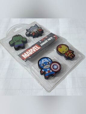 BNIP - Marvel Comics Superhero Characters - 4pk Erasers Pack - School Kids Set